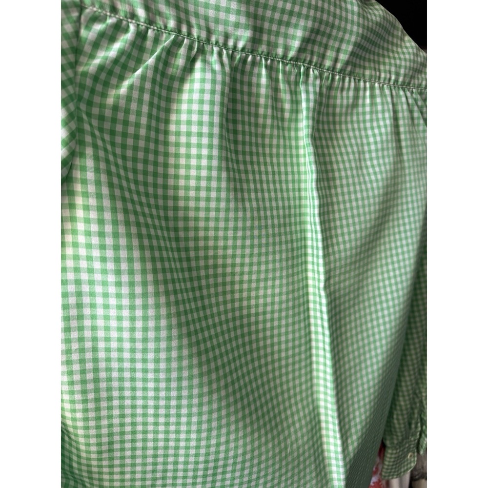 JH Collections Green And White Gingham Collared Button Up Shirt -‎ Size 8/9 - Picture 12 of 13